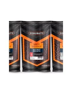 SONUBAITS Spicy Sausage Halibut Pellets - Hoogwaardig Voer voor Karper en Witvis